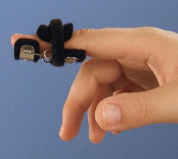 #6A Mini Modified Safety Pin Splint to extend DIP joint. Dynamic Spring.